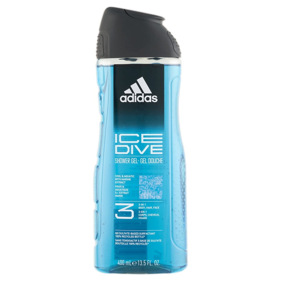 Adidas Ice Dive 3 az 1-ben test, haj & arc tusfürdő 400 ml