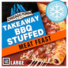 Chicago Town Takeaway BBQ Stuffed Crust Magnifcent Meat Feast Pizza 640g