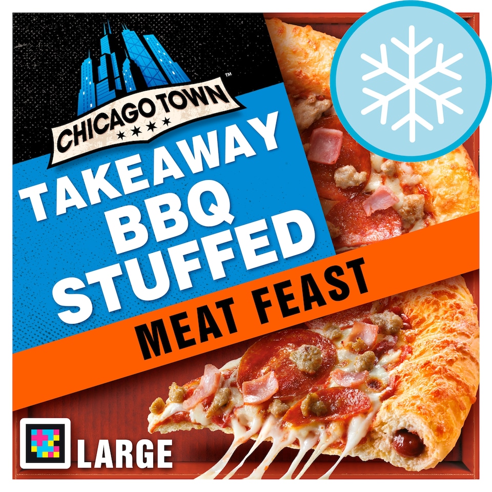 image 1 of Chicago Town Takeaway BBQ Stuffed Crust Magnifcent Meat Feast Pizza 640g