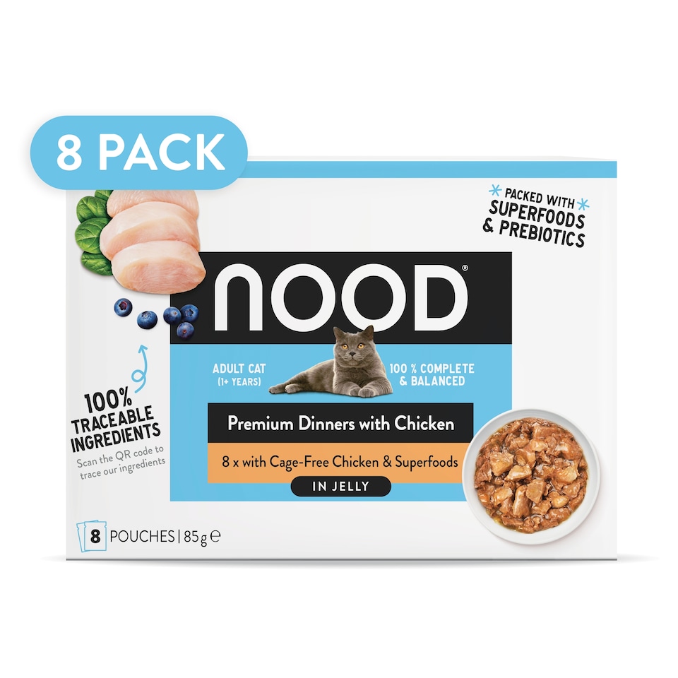 image 1 of Nood Cat Dinners Chicken & Superfoods In Jelly 8X85g