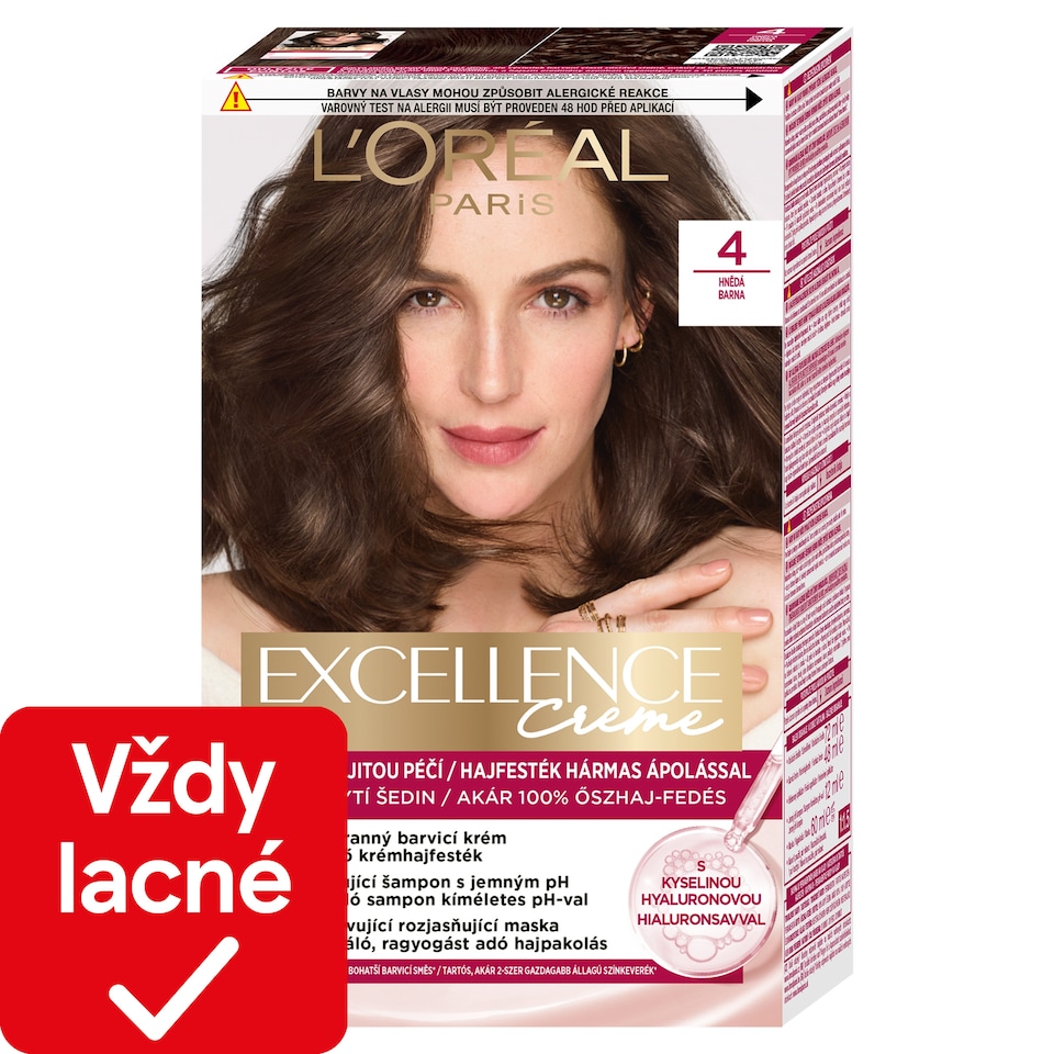 L'Oréal Paris Excellence Creme farba na vlasy 4 hnedá