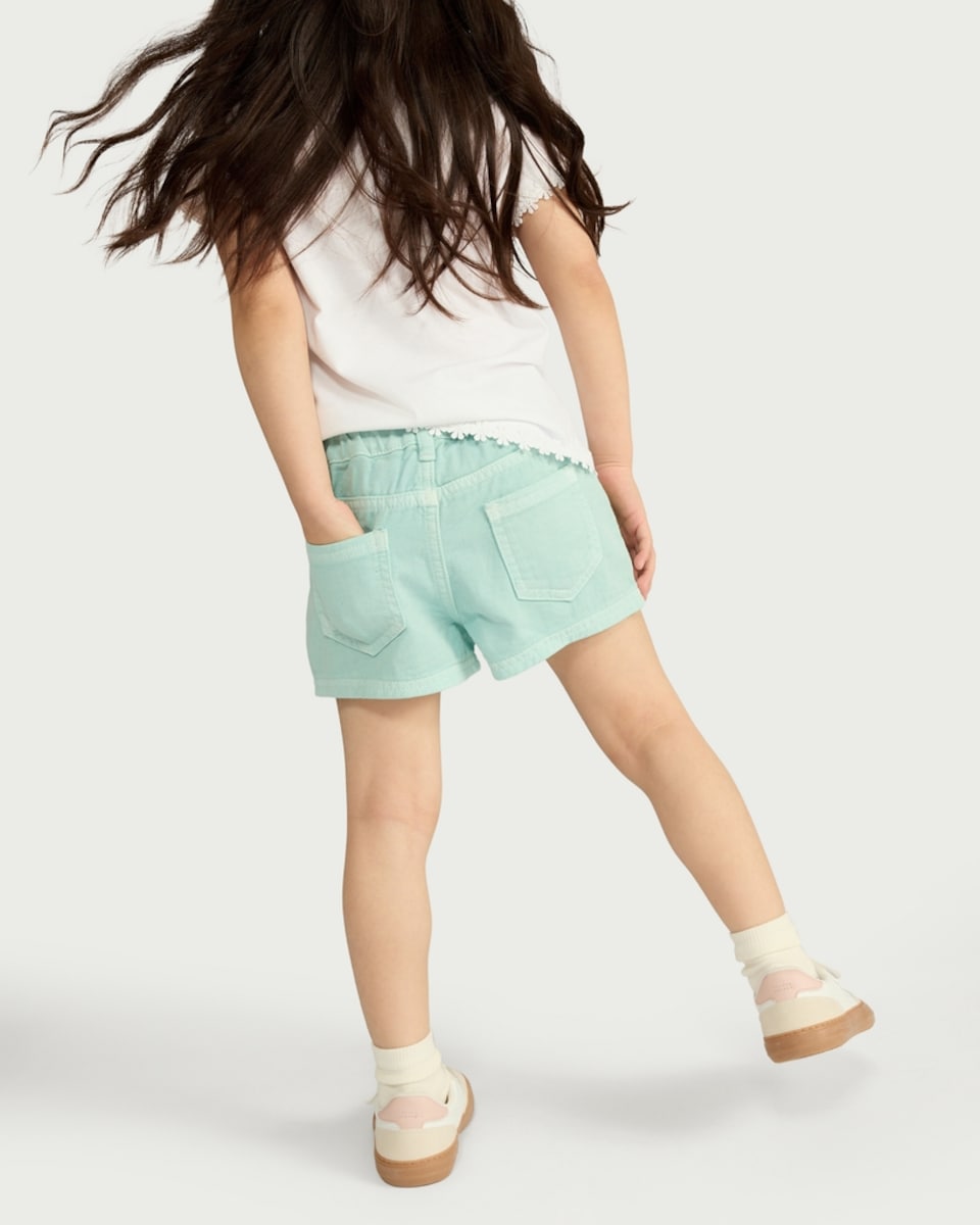 image 1 of F&F Girls Pure Cotton Denim Shorts in Blue