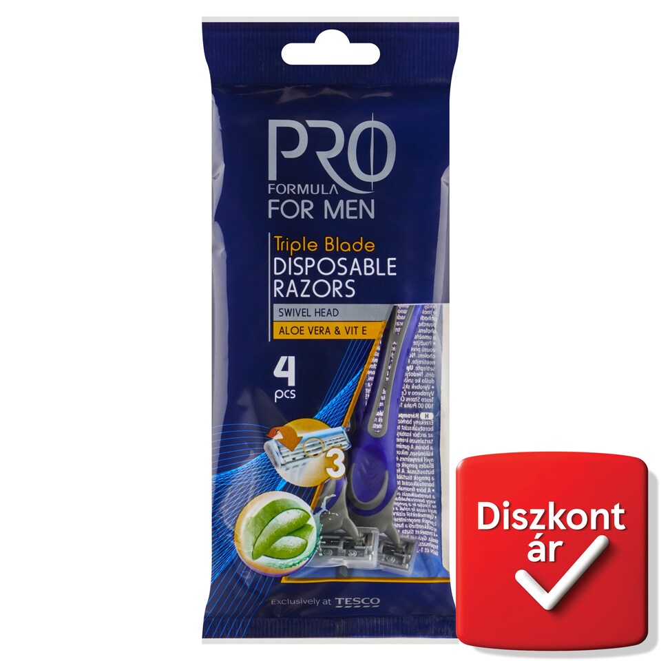 Tesco Pro Formula for Men hárompengés eldobható borotva 4 db