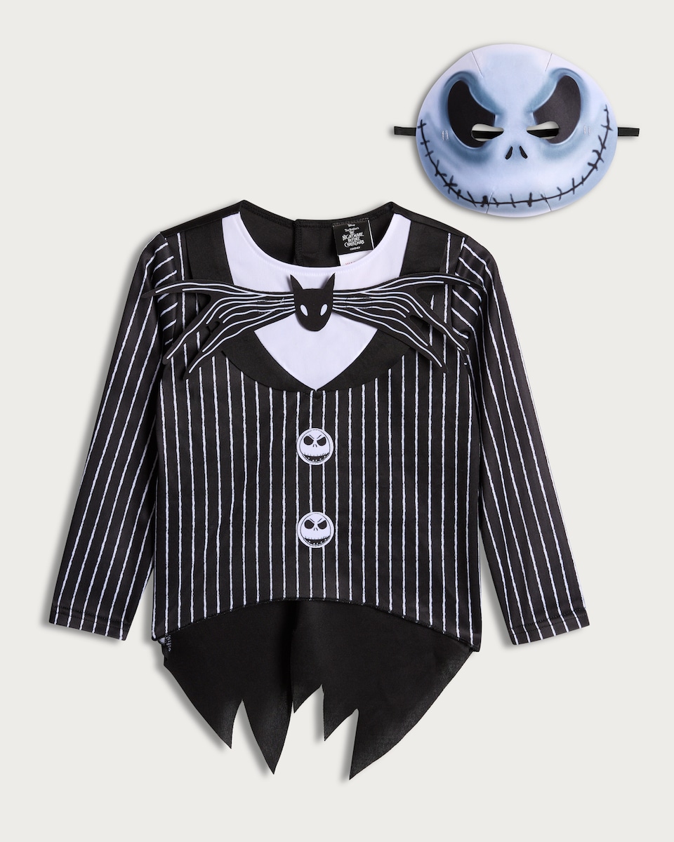 Disney The Nightmare Before Christmas 4-Piece Fancy Dress Costume in Black