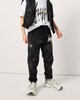 image 2 of Hype Cotton Rich Camo Cuffed Joggers in Black