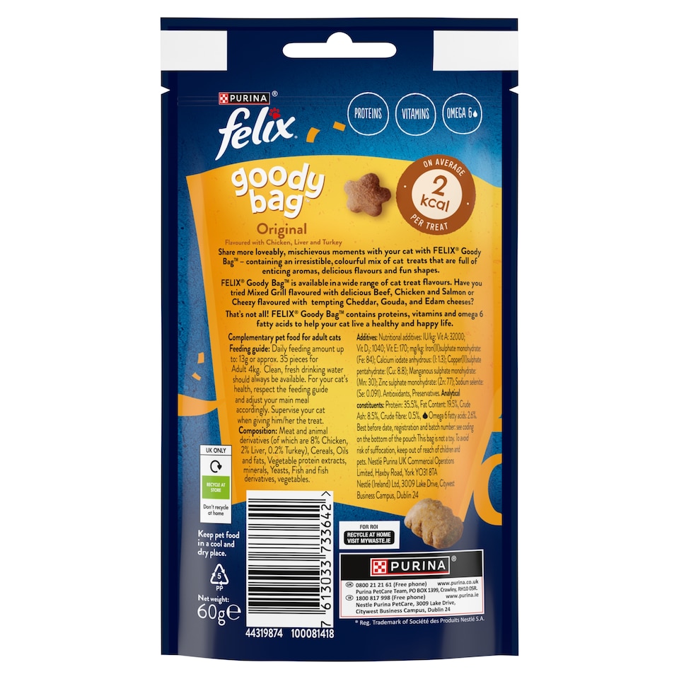 image 1 of Felix Goody Bag Cat Treats Original Mix 60G