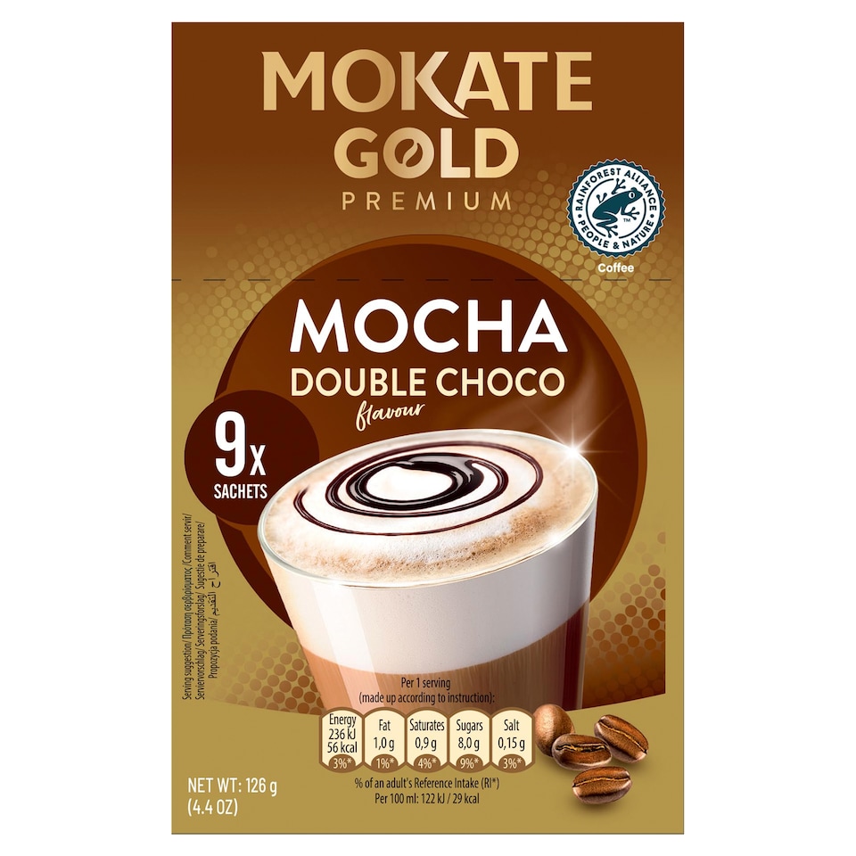 Mokate Gold Premium Mocha Double Choco 9 Sachets 126g