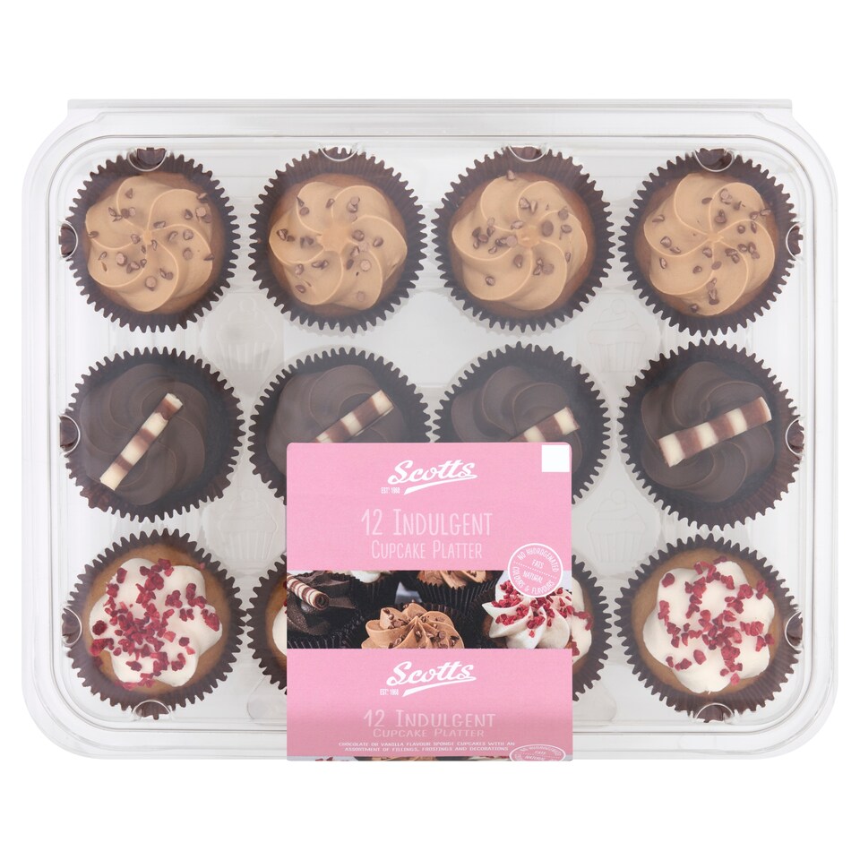 Scotts Indulgent Cupcake Platter 12 Pack