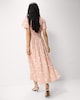 image 4 of F&F Floral Short Sleeved Midi Dress in Pink