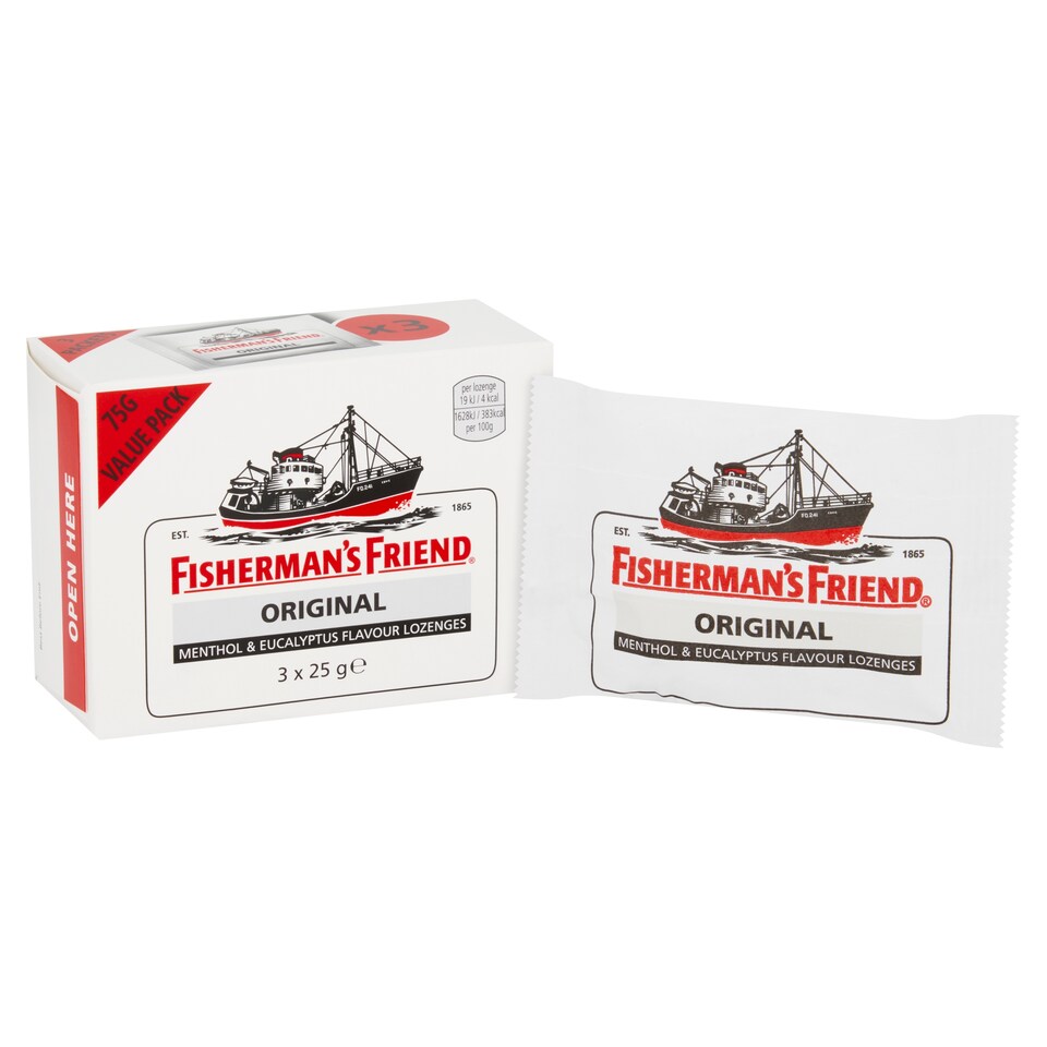 image 1 of Fisherman's Friend Original Lozenges - Menthol & Eucalyptus 3 x 25g