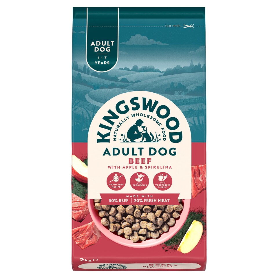 Kingswood Adult Dog, Beef with Apple & Spirulina, 2Kg