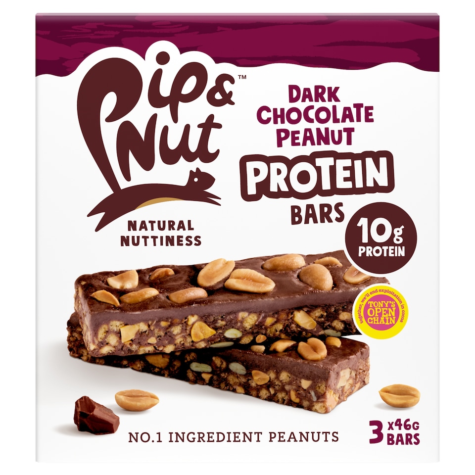 image 1 of Pip & Nut Dark Chocolate Peanut Protein Bar 3 x 46g