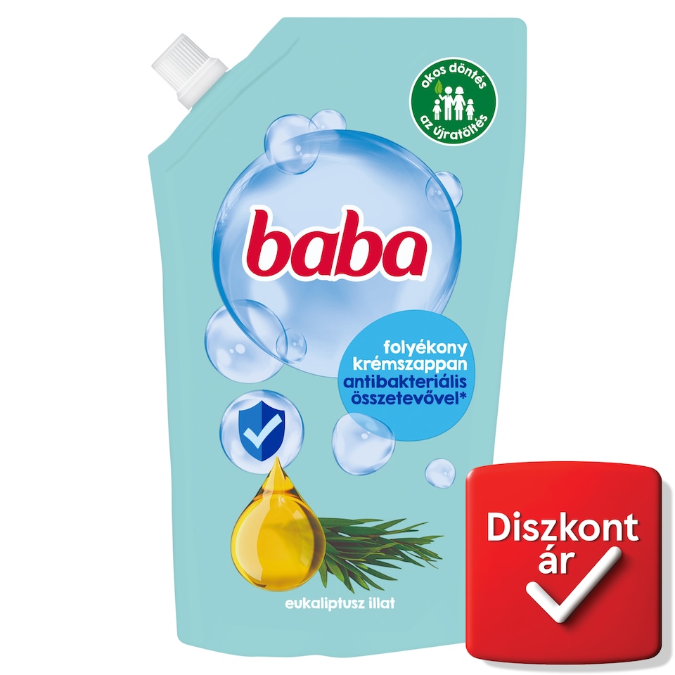 Baba eukaliptusz illat folyékony krémszappan antibakteriális összetevővel 500 ml