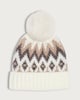 image 1 of F&F Knitted Fair Isle Pattern Pom Pom Beanie Hat in Neutral