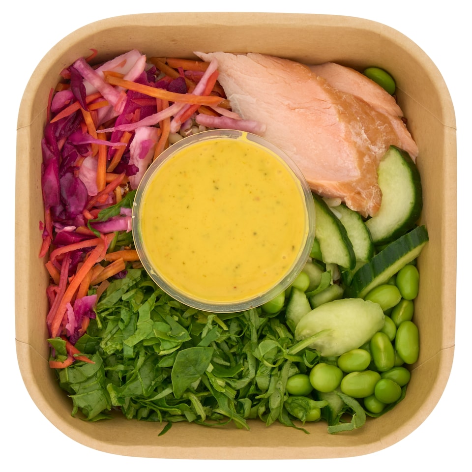 image 1 of Tesco Hot Smoked Salmon Grain Bowl 395g
