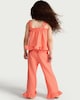 image 3 of F&F Girls 2-Piece Textured Frill Trim Top and Trousers Set in Coral