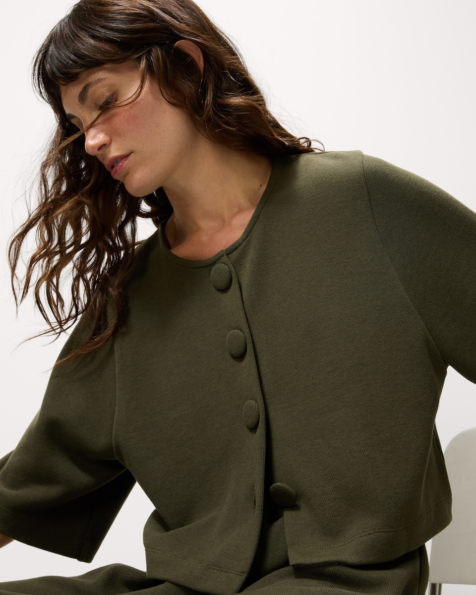 image 1 of F&F Brushed Crew Neck Co-ord Top in Olive
