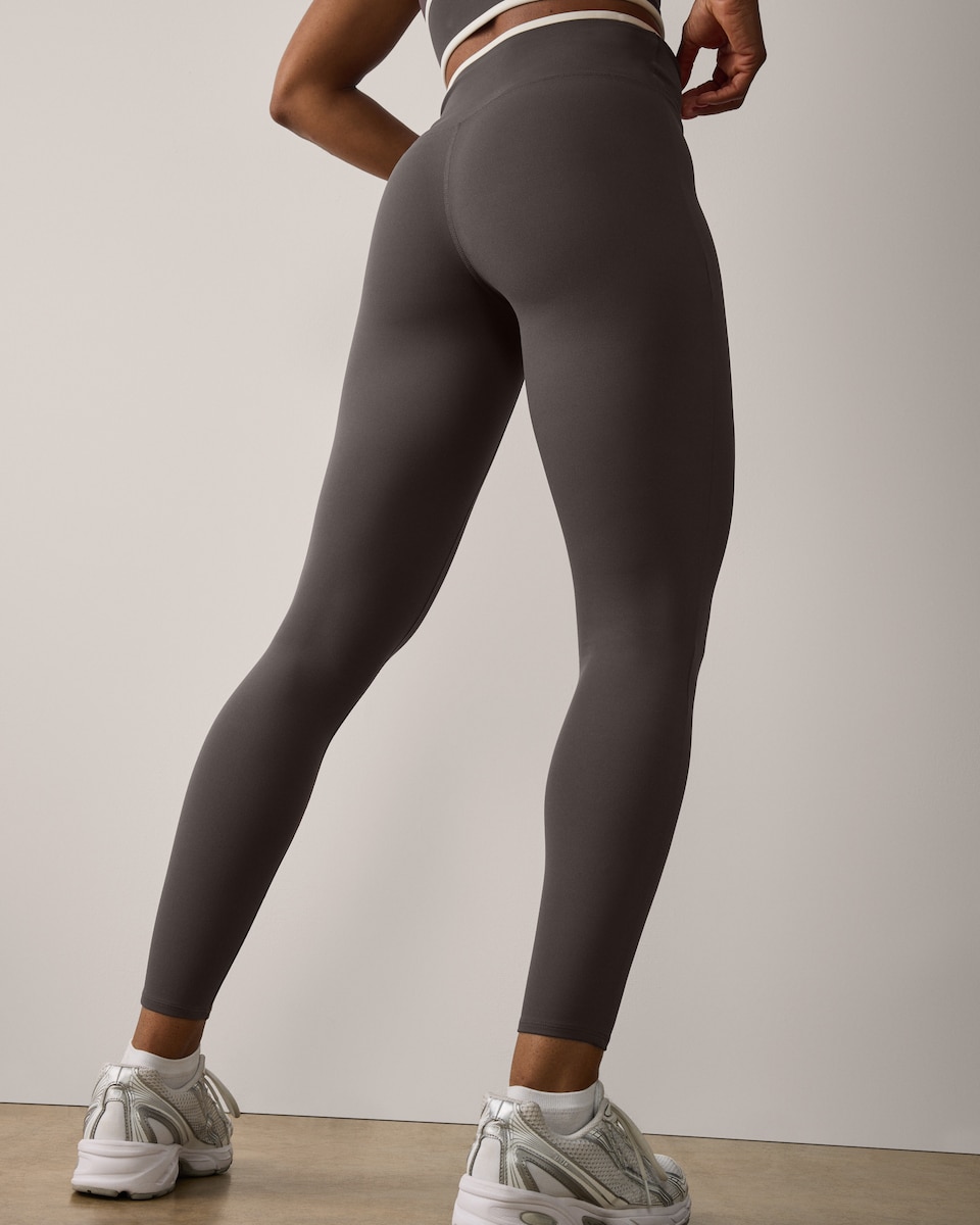 image 1 of F&F Active ULTRASTRETCH Crossover High Waisted Leggings in Grey