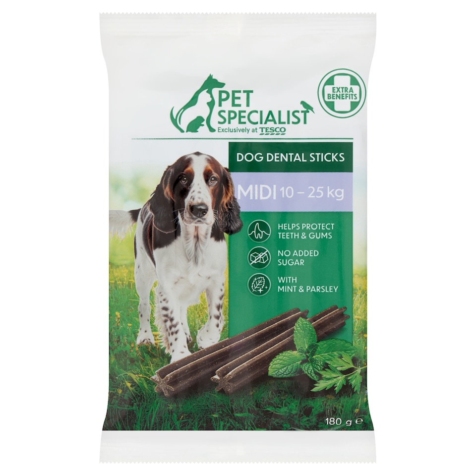 Pet Specialist Dental Chews with Mint and Parsley for Medium-Sized Dogs 180 g