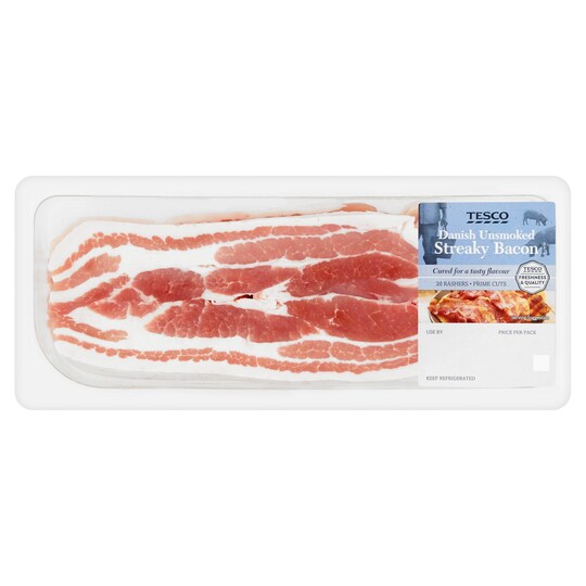 Tesco Unsmoked Streaky Bacon 500G Tesco Groceries