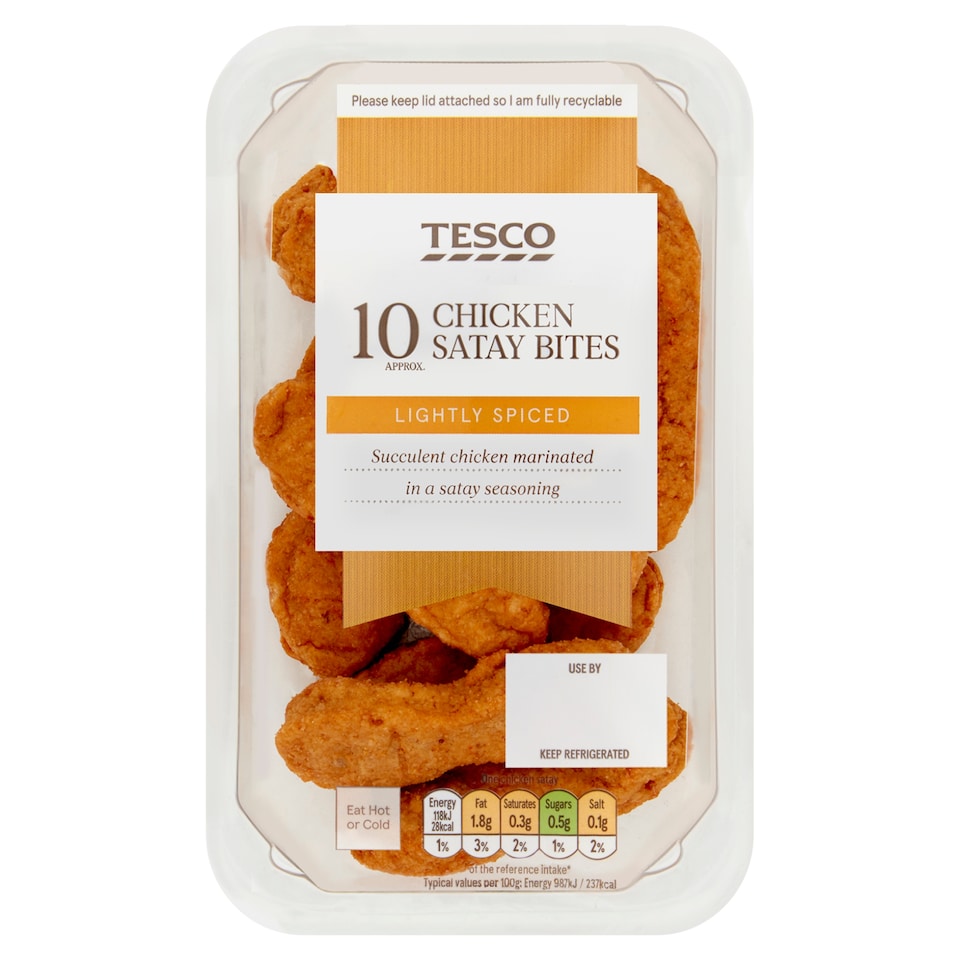Tesco 10 Chicken Satay Bites 120G