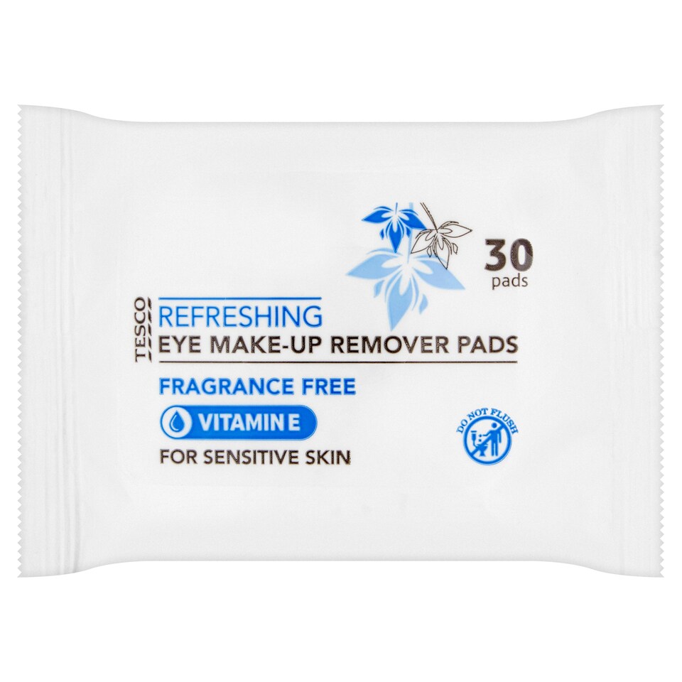 Tesco Sensitive Eye Make Up Remover Pads Fragrance Free 30S