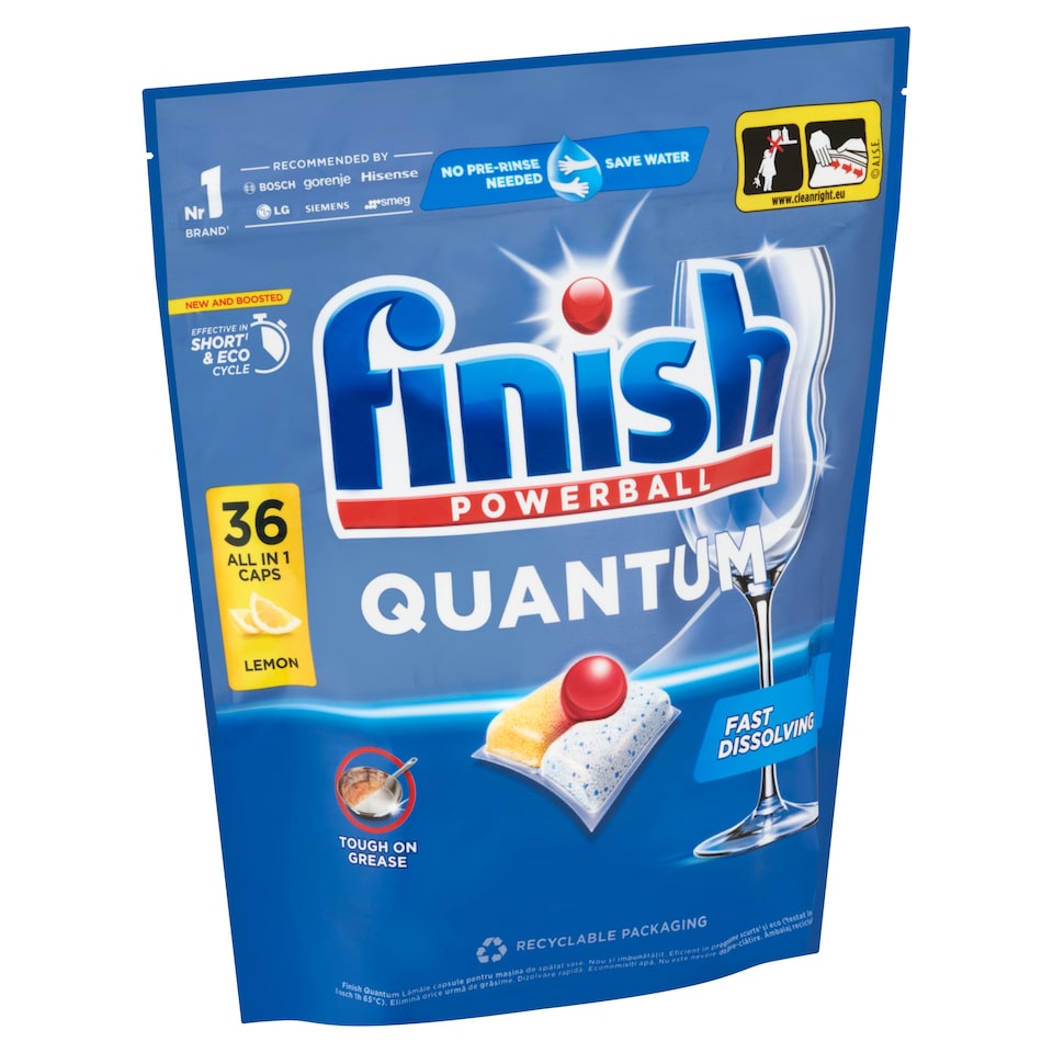 Finish Powerball Quantum All in 1 Citrom mosogatógép kapszula 36 db 374 g