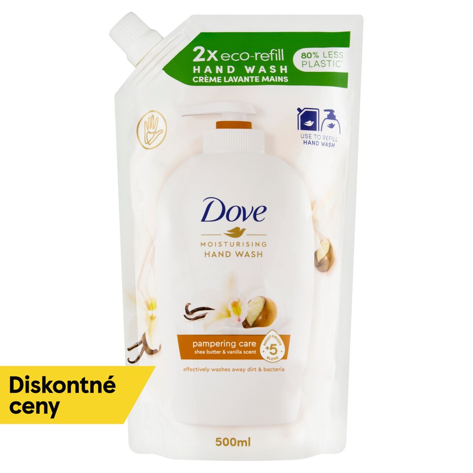 obrázok 1 z Dove Pampering Bambucké maslo a vanilka Tekuté mydlo náhradná náplň 500 ml