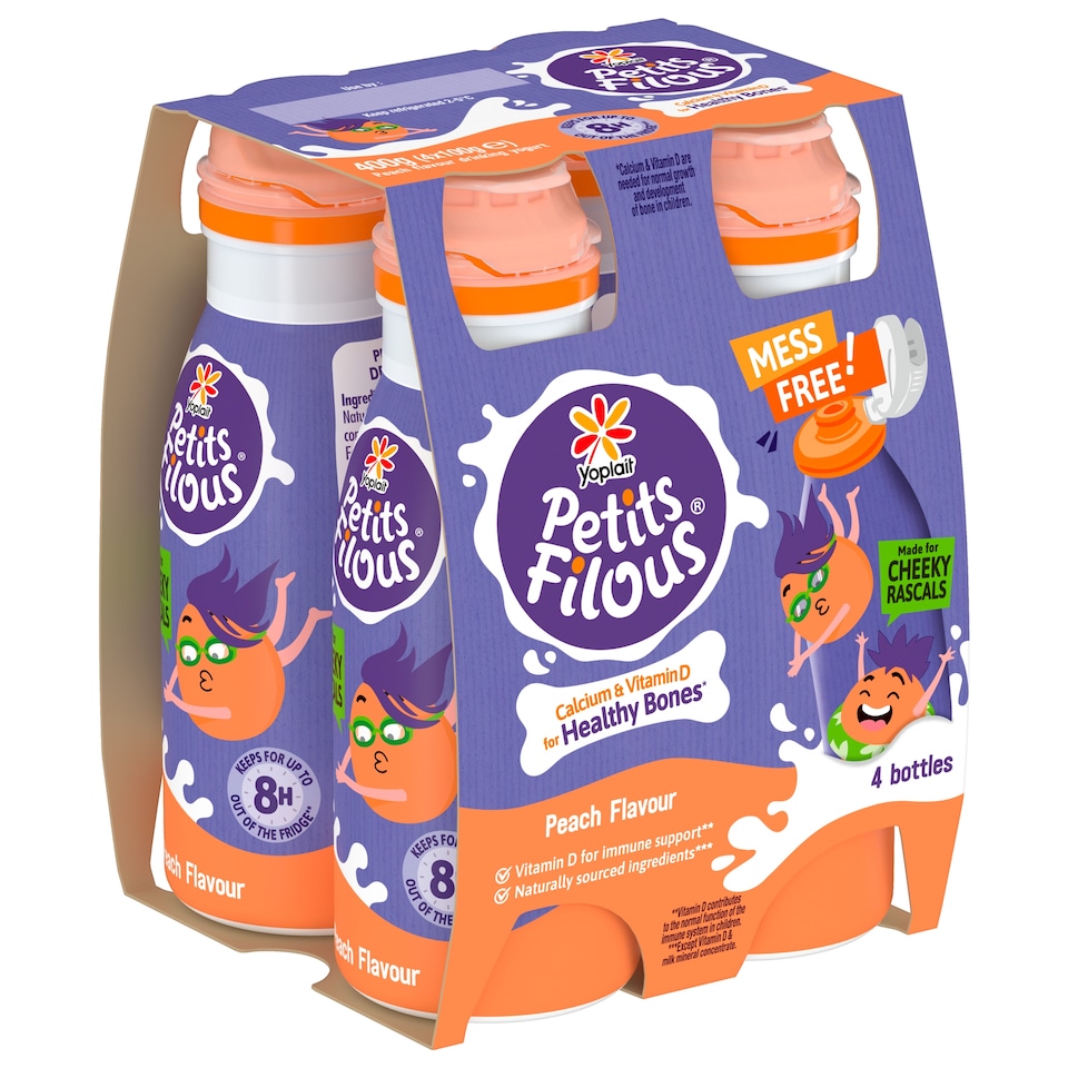 image 1 of Petit Filous Peach Drinking Yogurt 4X100g