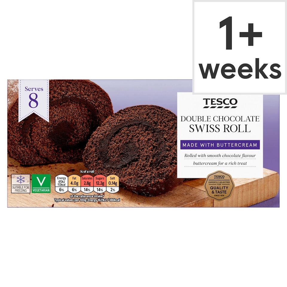 Tesco Double Chocolate Flavour Swiss Roll