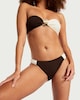 image 1 of F&F Textured Colour Block High Leg Bikini Bottoms in Brown