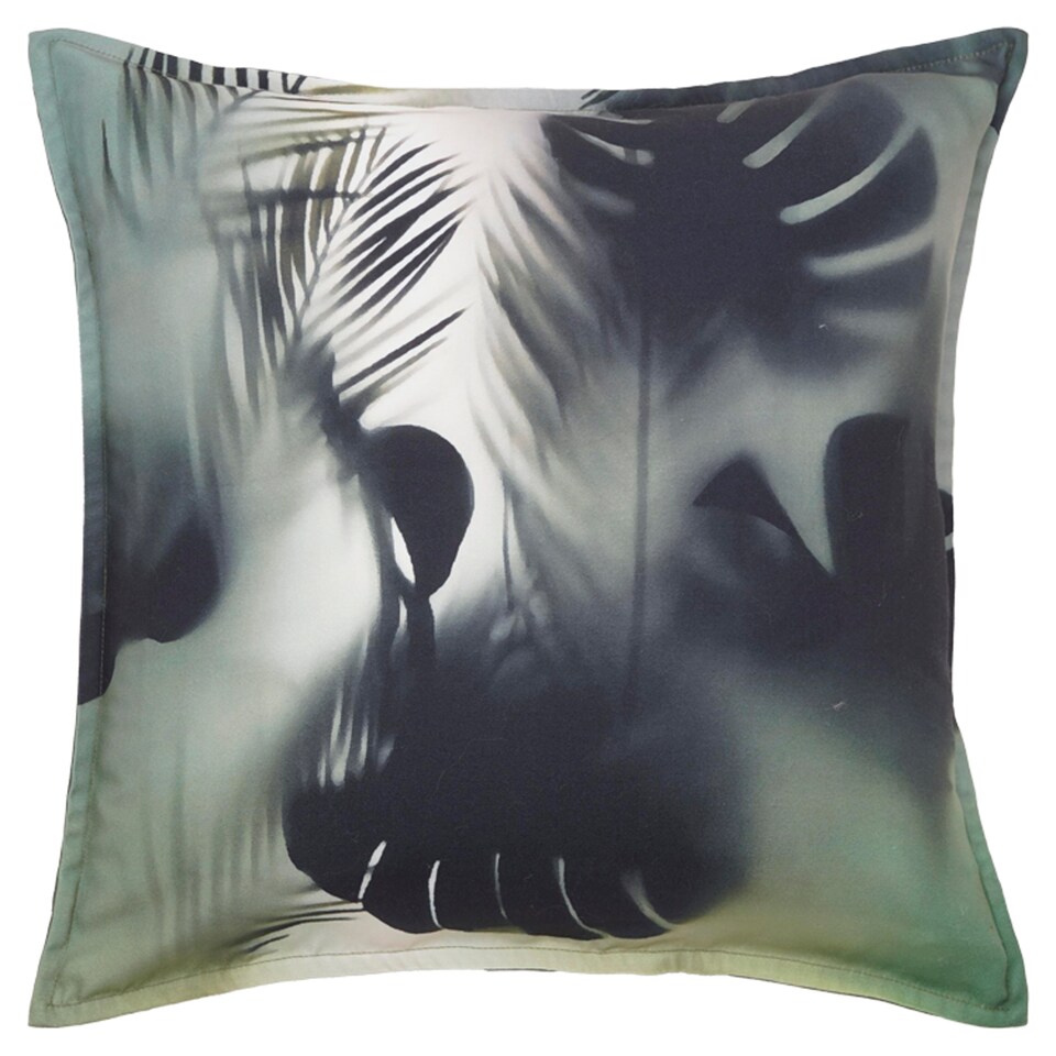 Fox & Ivy Dark Green Palm Print Cushion