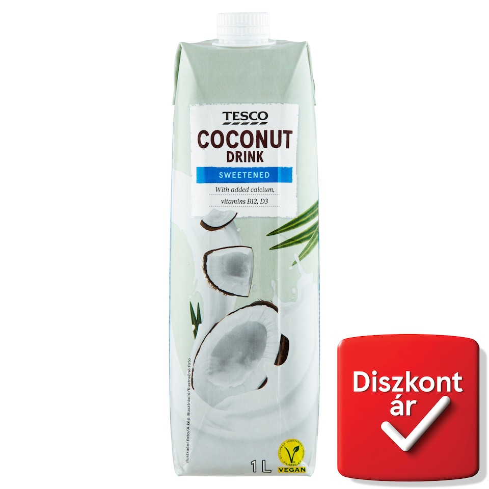 Tesco édesített kókuszital hozzáadott kalciummal és vitaminokkal 1 l