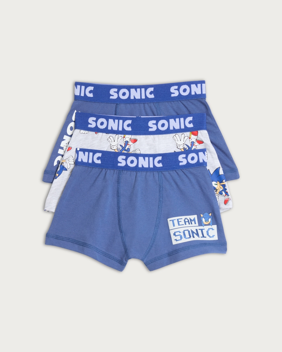 image 1 of Sonic the Hedgehog 3-Pack Cotton Rich Trunks in Multi