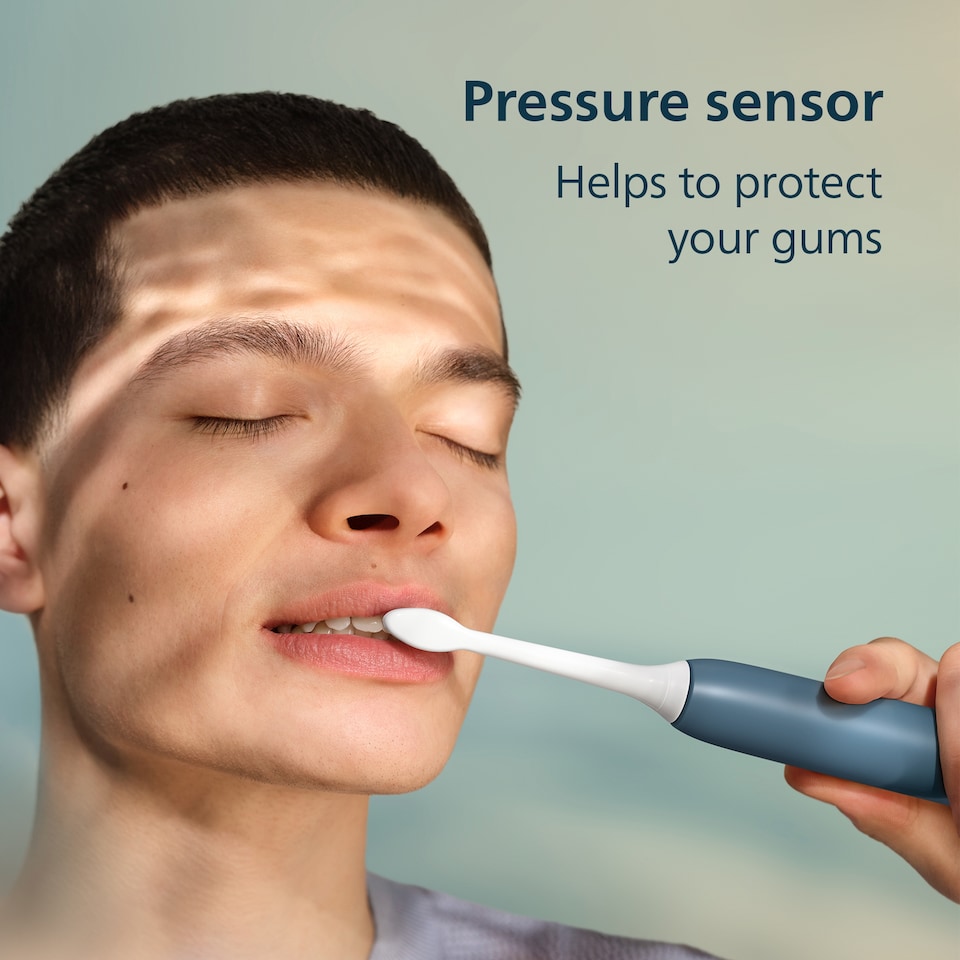 image 1 of Philips Sonicare 4100 Electric Toothbrush with Travel Case Marine Blue HX4043/48