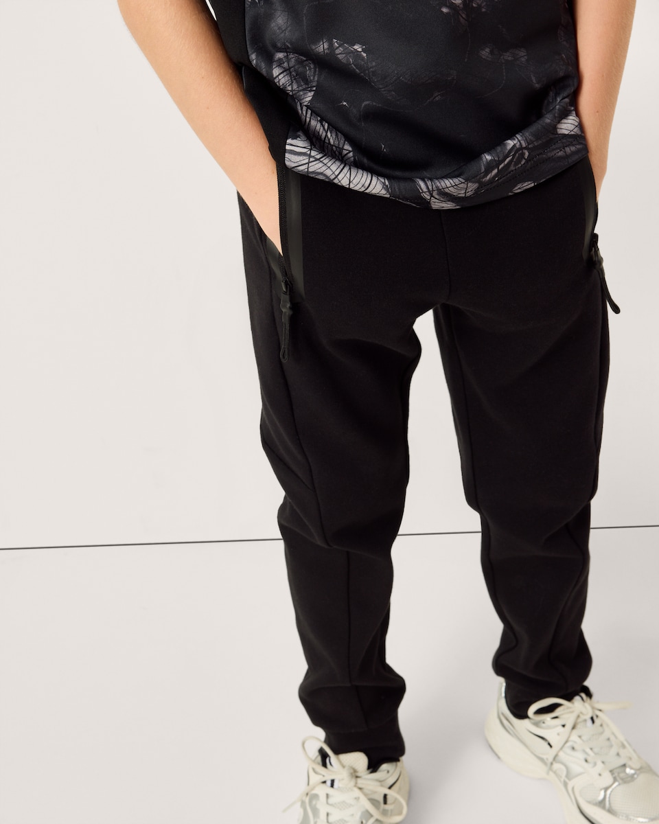 image 1 of F&F Active Zip Pocket Joggers in Black