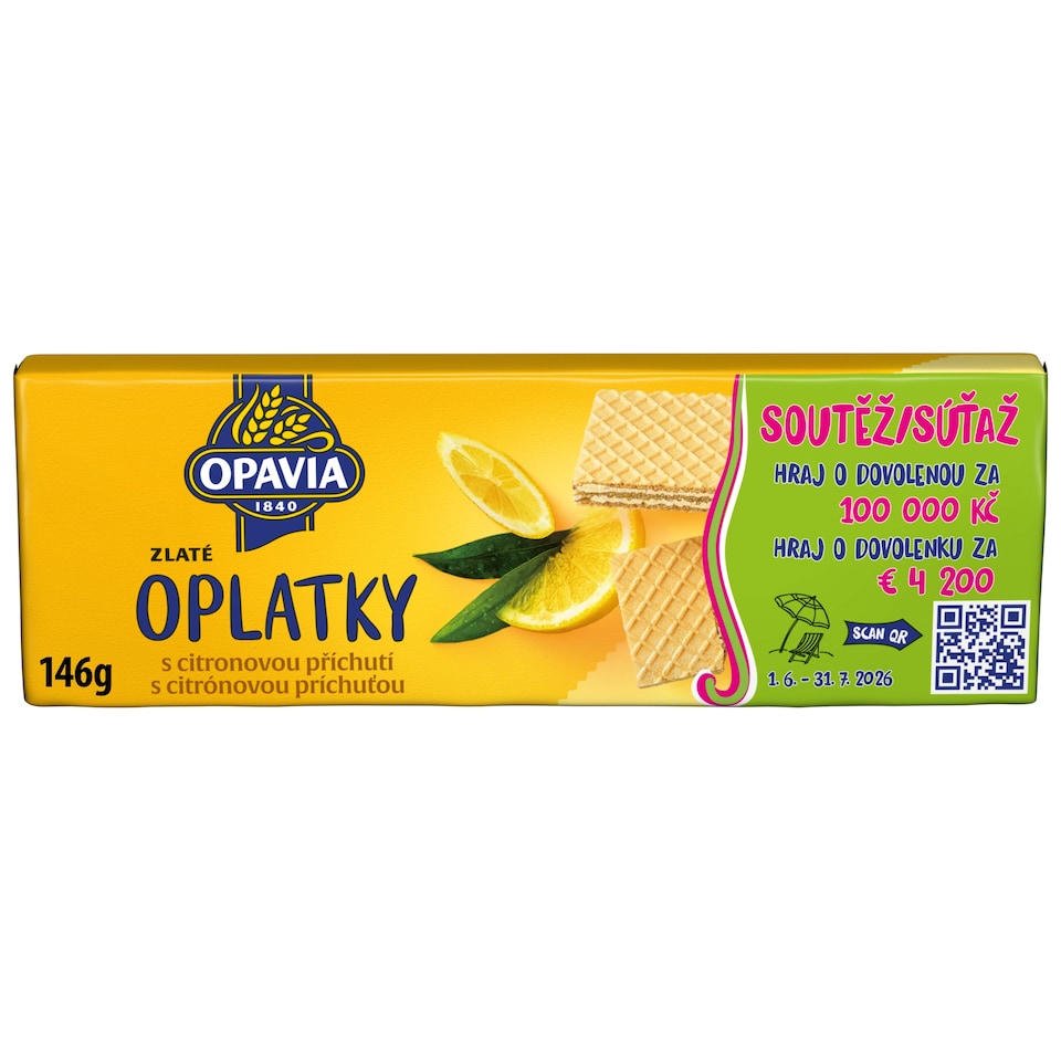Opavia Zlaté Wafers with Lemon Flavour 146g