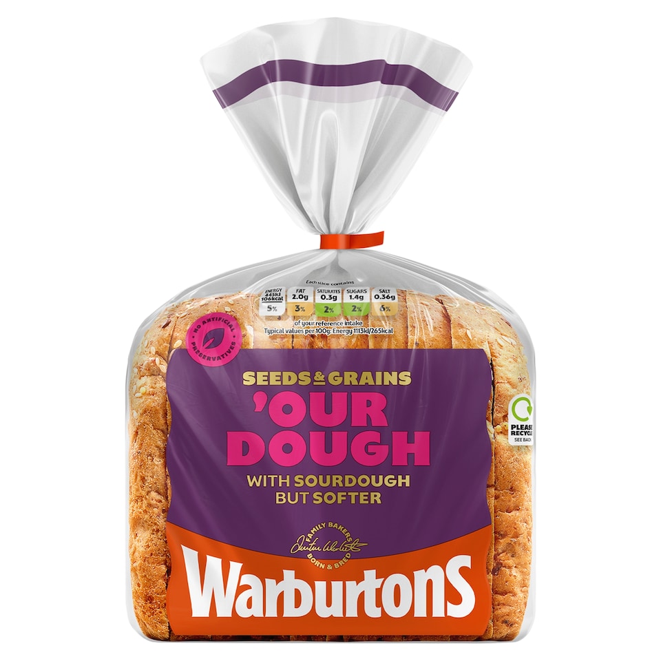 Warburtons Seeds & Grains Bread with Sourdough 400g