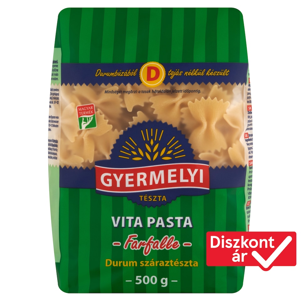 Gyermelyi Vita Pasta Farfalle durum száraztészta 500 g