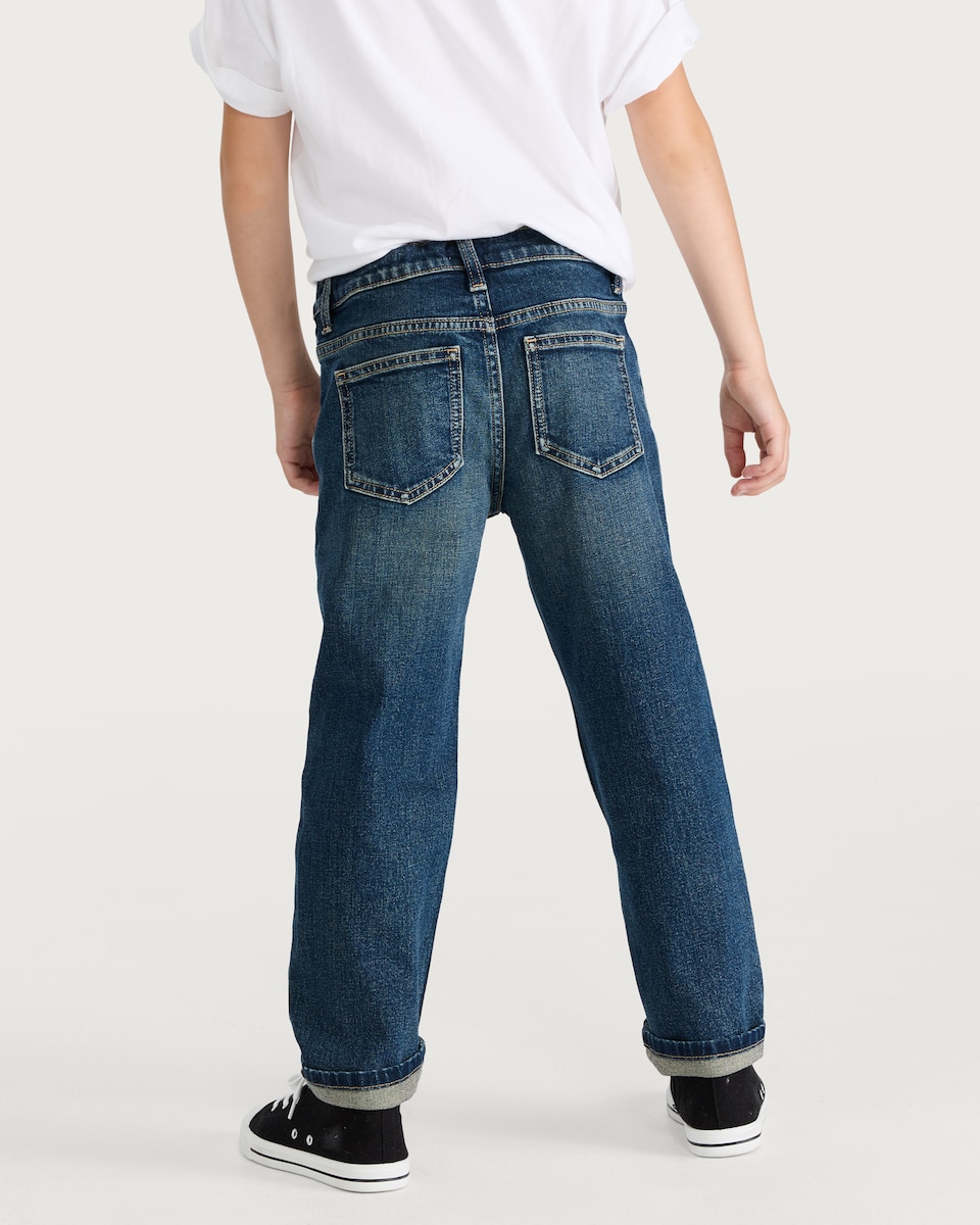 image 1 of F&F Boys Straight Leg Denim Jeans in Blue