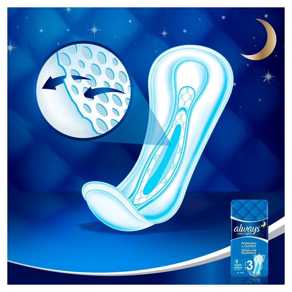 image 1 of Always Maxi Night S/Twls 10 Pack
