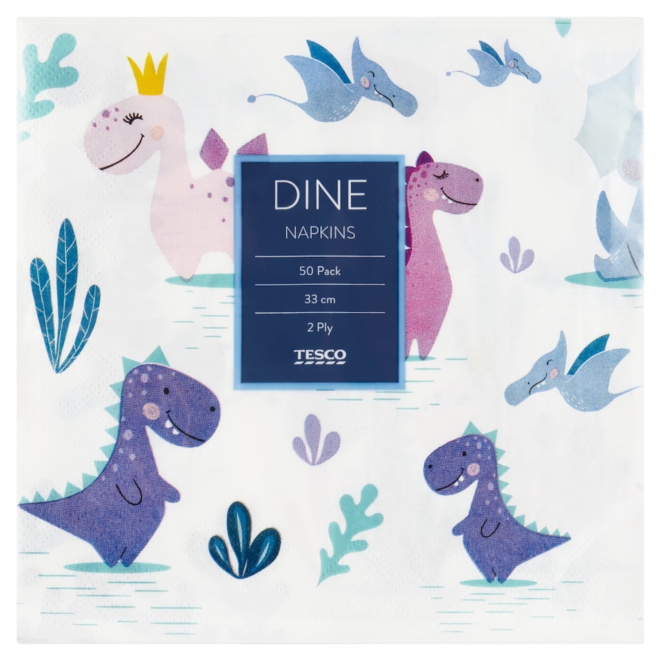 image 1 of Tesco Dine Child Mix Napkins 2 Ply 33 cm x 33 cm 50 pcs