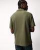 image 3 of F&F Textured Short Sleeved Collared Shirt in Khaki