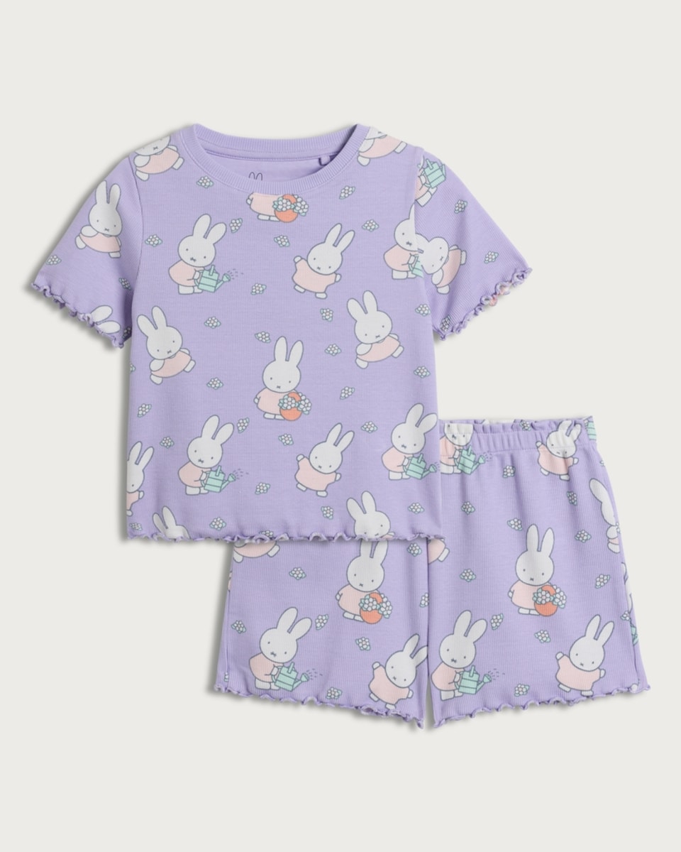 Miffy 2-Piece Cotton Rich Print Pyjamas in Lilac