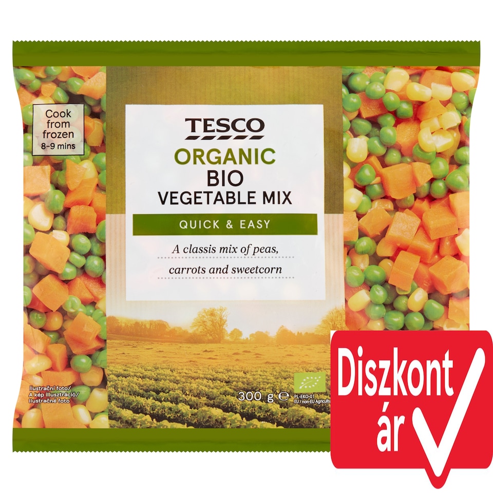 Tesco Organic Quick-Frozen Vegetable Mix 300 g