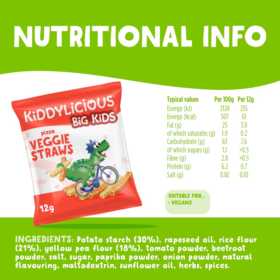 image 1 of Kiddylicious Pizza Veggie Straws 4x12g