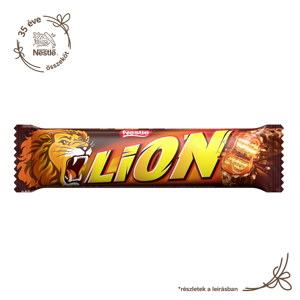 Lion ropogós gabonapehely-szelet karamellkrémmel vitaminokkal és kalciummal reggelihez 25 g  1. kép