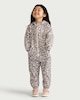 image 2 of F&F Girls Leopard Print Shower Resistant Puddlesuit in Multi Brown
