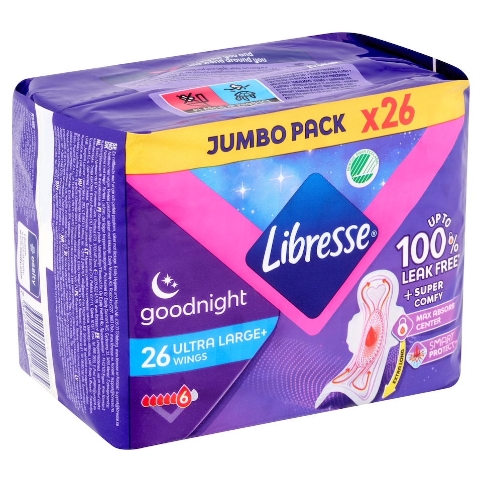 Libresse Ultra Large+ Goodnight szárnyas egészségügyi betét, éjszakai használatra 26 db  1. kép