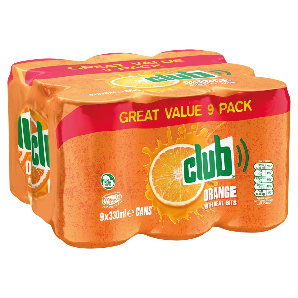 Club Orange Can 9X330ml